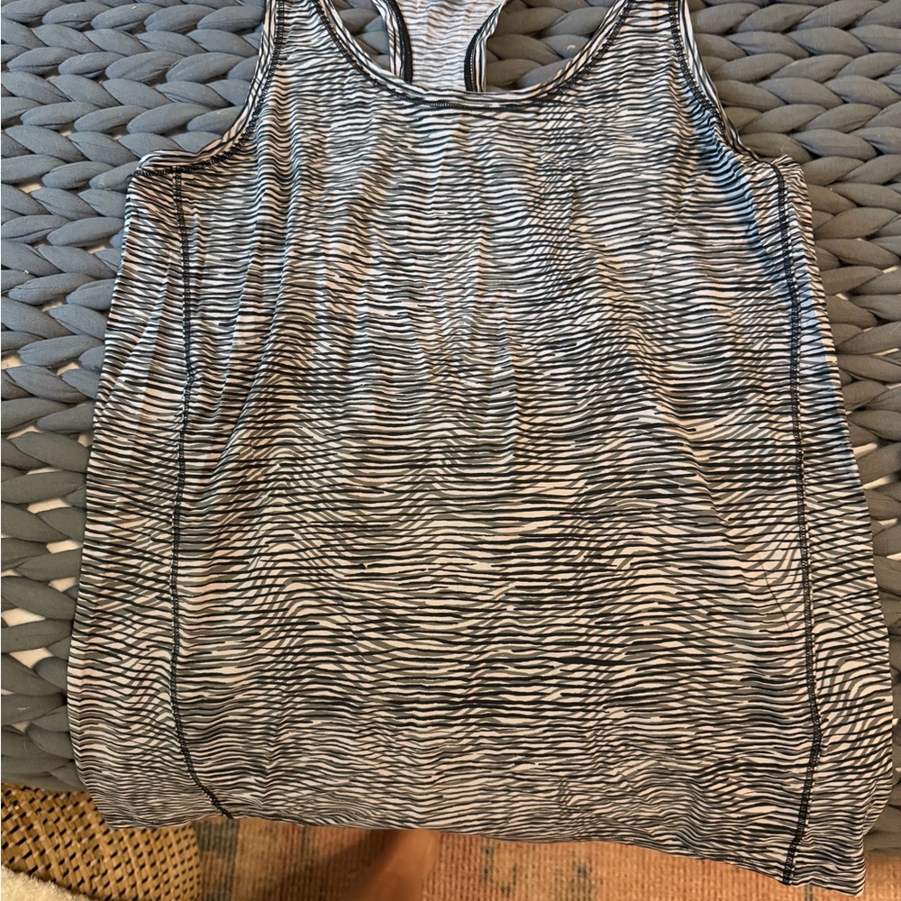 Athleta Striped Racerback Tank Top - Black & White
